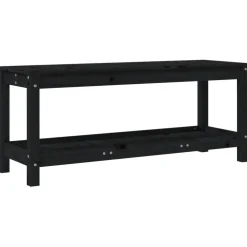 Puutarhapenkki musta 108x35x45 cm, mänty