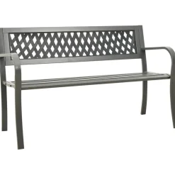 Puutarhapenkki teräs harmaa 125 cm
