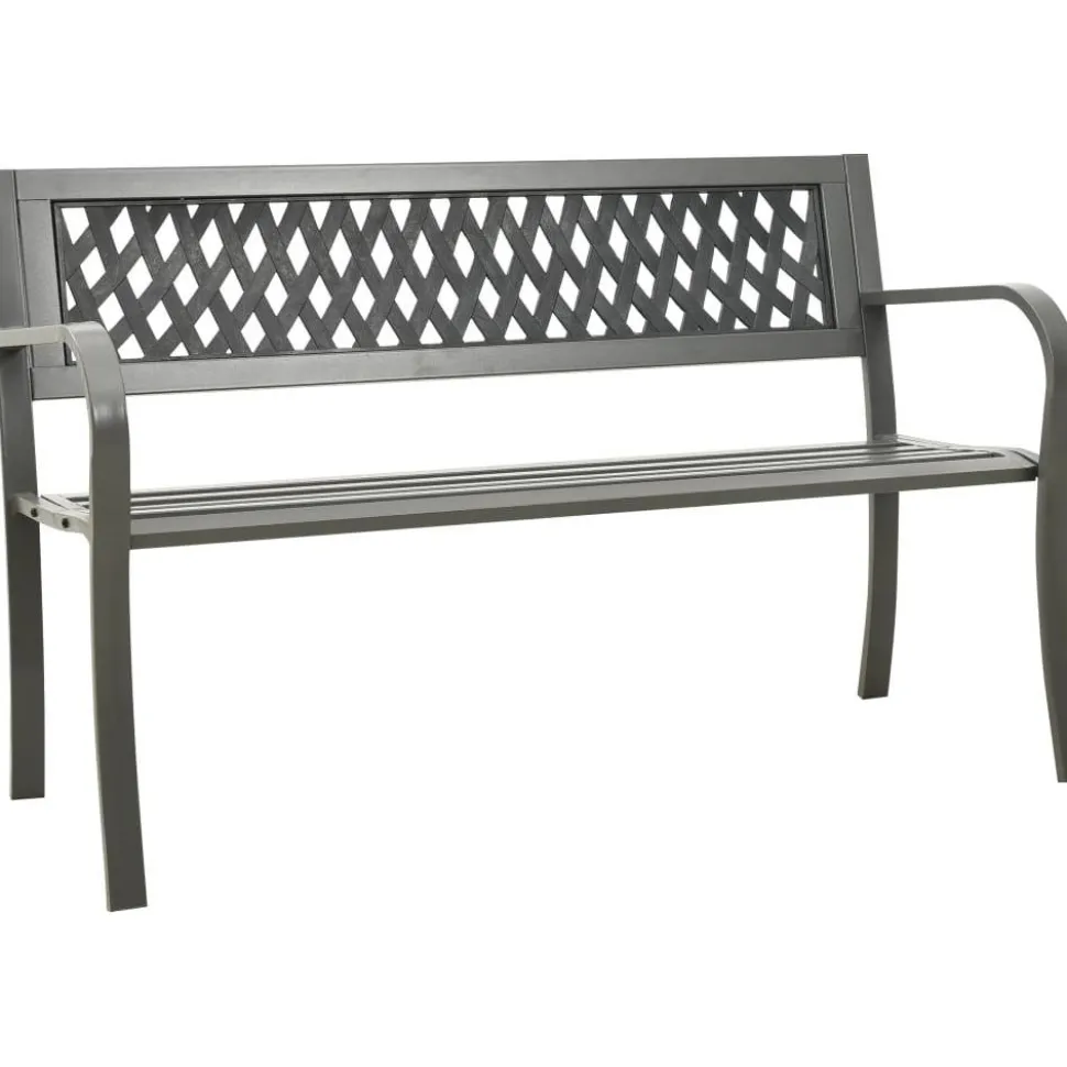 Puutarhapenkki teräs harmaa 125 cm