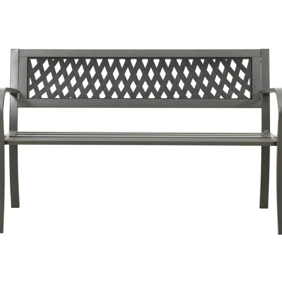Puutarhapenkki teräs harmaa 125 cm