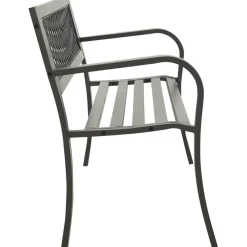 Puutarhapenkki teräs harmaa 125 cm