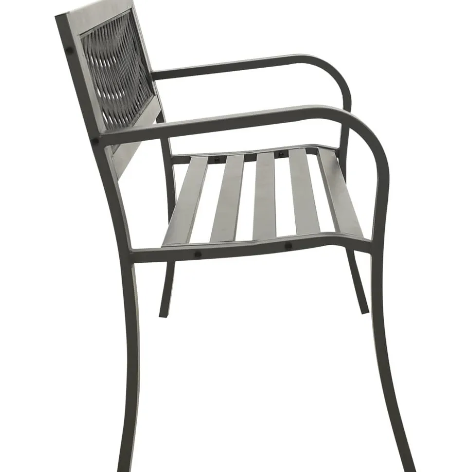 Puutarhapenkki teräs harmaa 125 cm