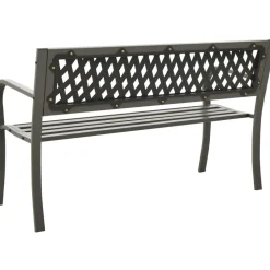 Puutarhapenkki teräs harmaa 125 cm