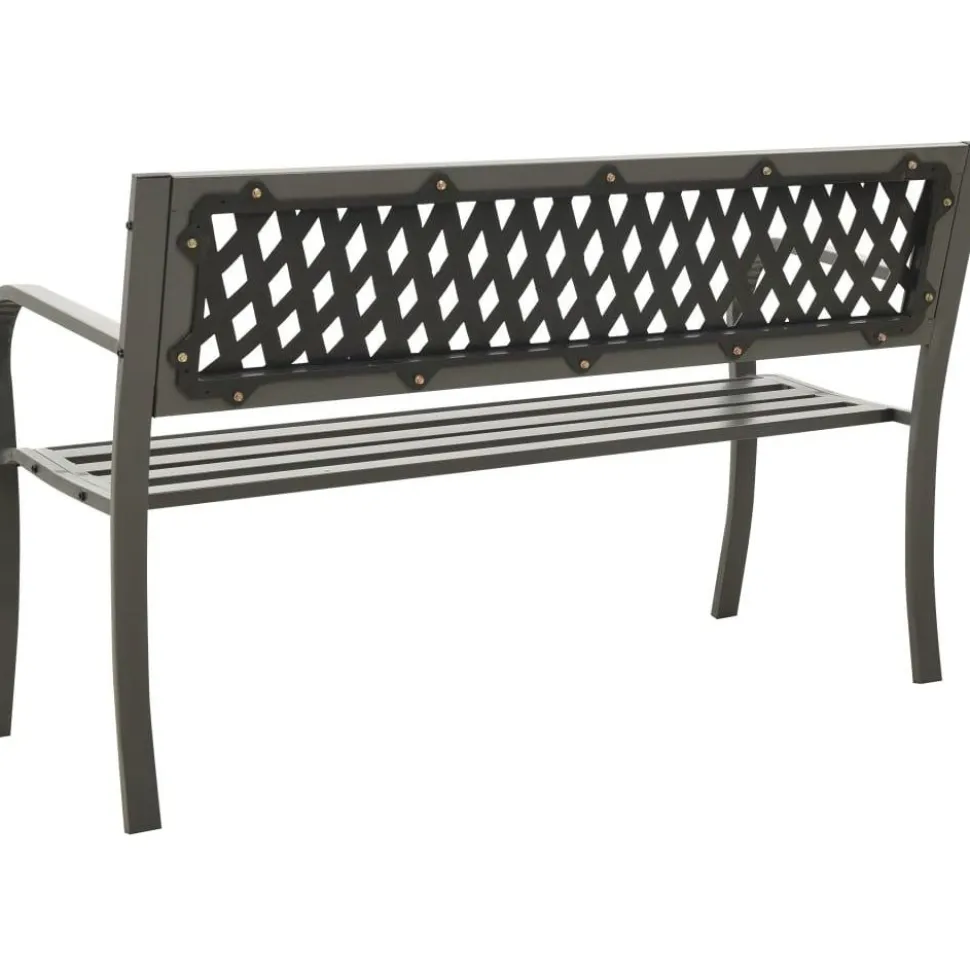 Puutarhapenkki teräs harmaa 125 cm