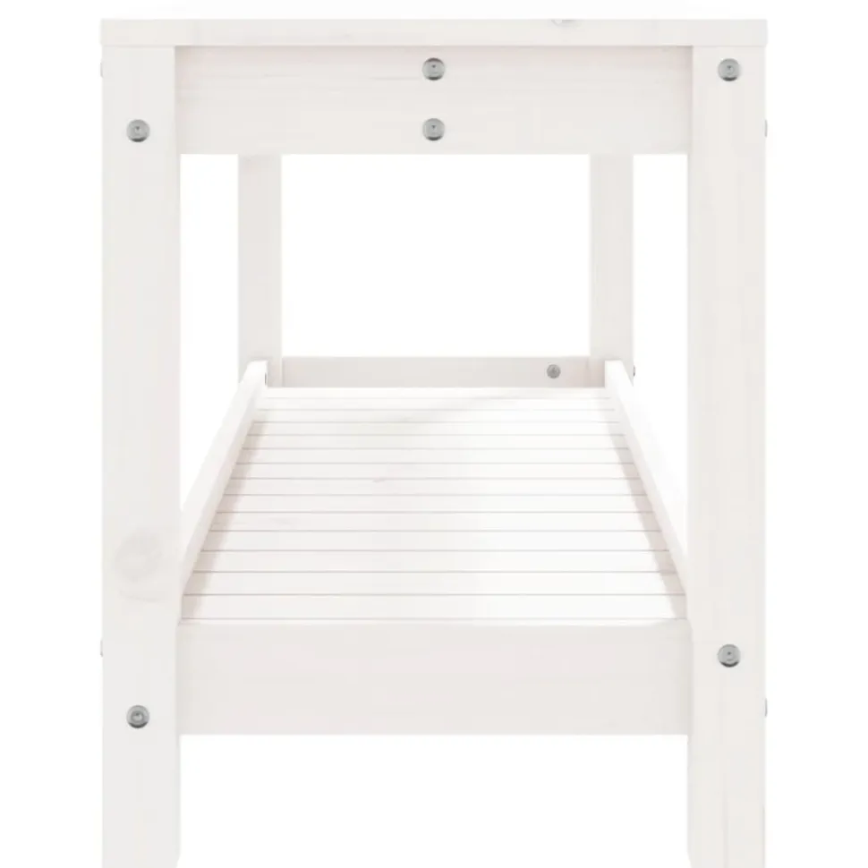 Puutarhapenkki valkoinen 108x35x45 cm, mänty