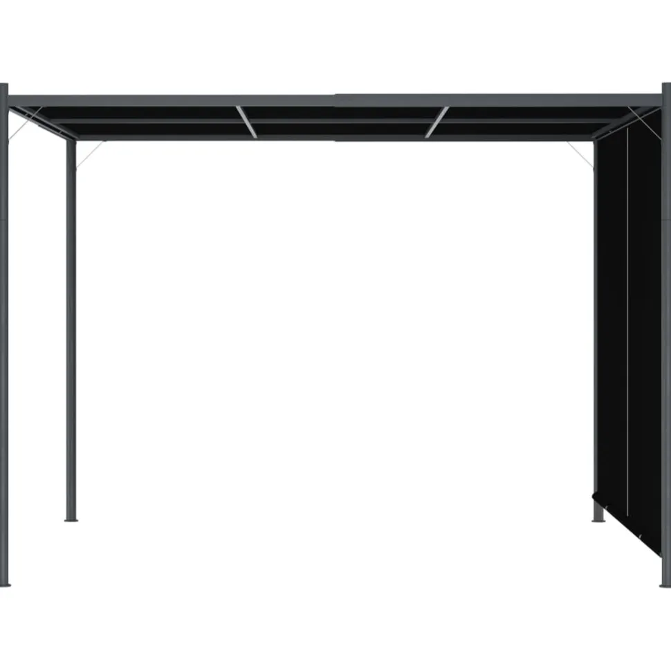 Puutarhapergola rullattavalla katolla 3x3 m antrasiitti (49324)
