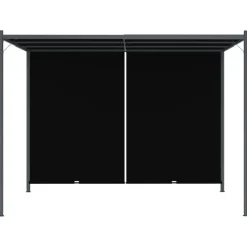 Puutarhapergola rullattavalla katolla 3x3 m antrasiitti (49324)
