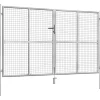 Puutarhaportti galvanoitu teräs 306x200cm hopea