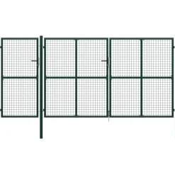 Puutarhaportti käyntiovella teräs 400x200cm vihreä
