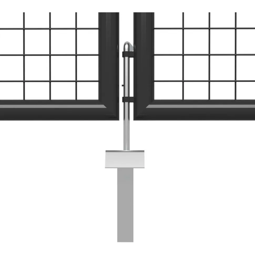 Puutarhaportti teräs 350x100cm antrasiitti