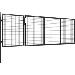 Puutarhaportti teräs 350x100cm antrasiitti