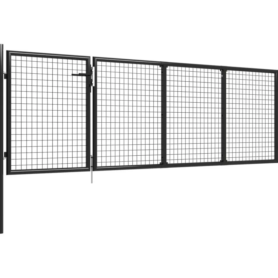Puutarhaportti teräs 350x100cm antrasiitti