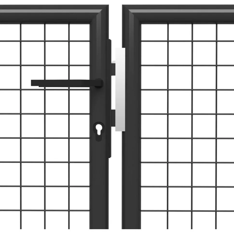 Puutarhaportti teräs 350x100cm antrasiitti