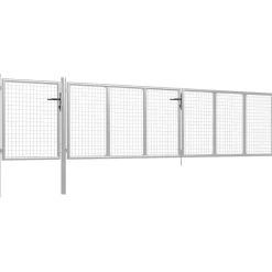 Puutarhaportti teräs 500x75cm hopea