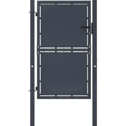 Puutarhaportti teräs 100x125cm umpinainen antrasiitti