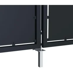 Puutarhaportti teräs 350x75cm umpinainen antrasiitti