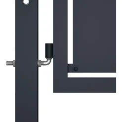 Puutarhaportti teräs 400x175cm umpinainen antrasiitti
