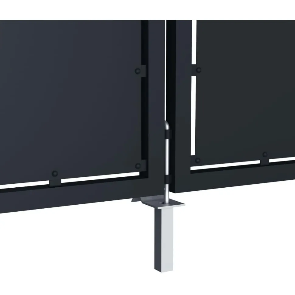 Puutarhaportti teräs 400x175cm umpinainen antrasiitti
