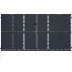 Puutarhaportti teräs 400x175cm umpinainen antrasiitti