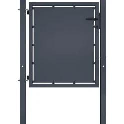 Puutarhaportti teräs 100x75cm umpinainen antrasiitti