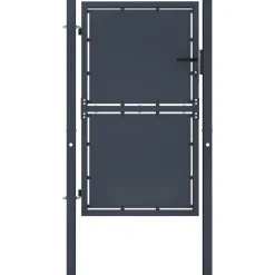 Puutarhaportti teräs 100x150cm umpinainen antrasiitti