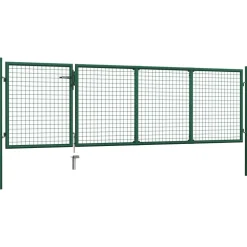 Puutarhaportti teräs 350x100cm vihreä