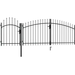 Puutarhaportti teräs 1.75x4m musta