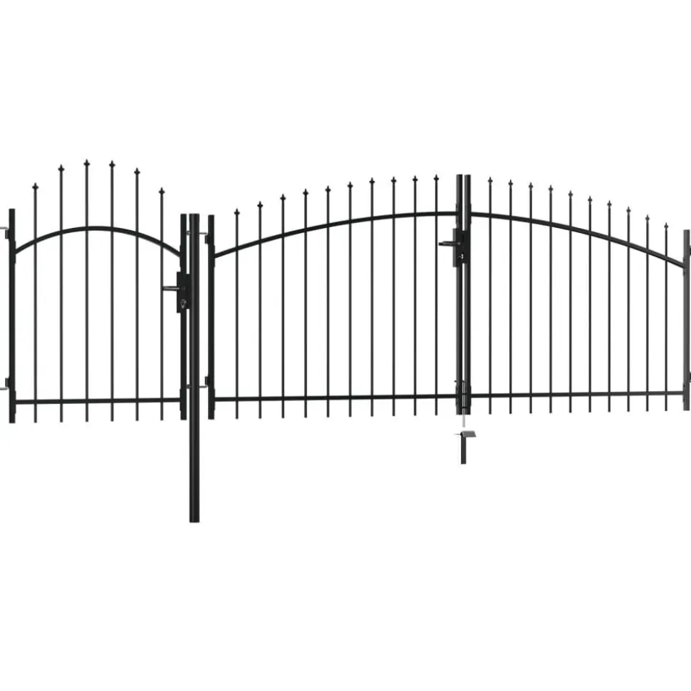 Puutarhaportti teräs 1.75x4m musta
