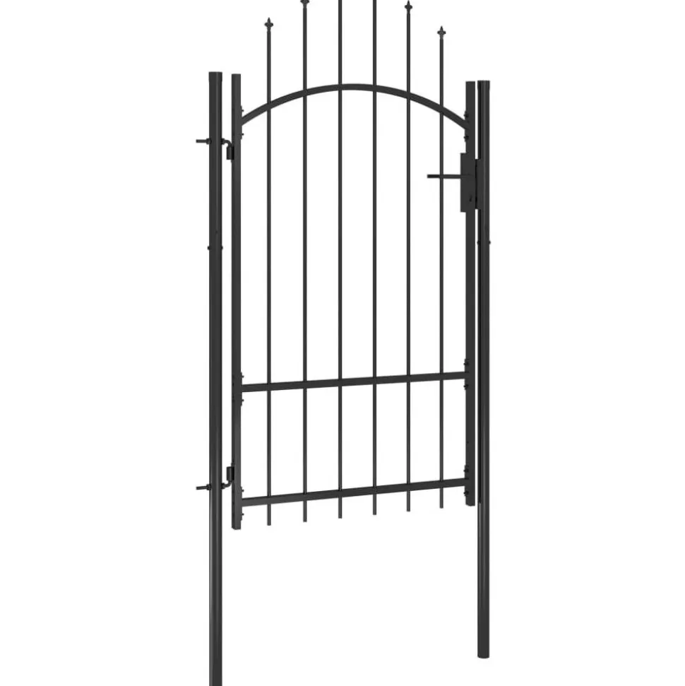 Puutarhaportti teräs 1x2.2m musta