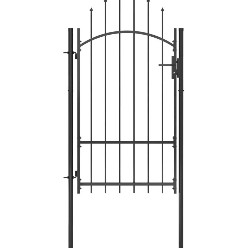 Puutarhaportti teräs 1x2.2m musta