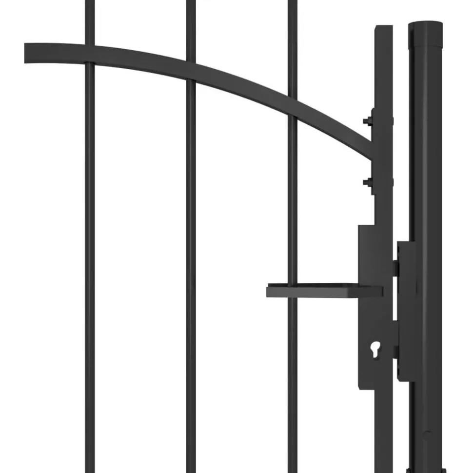 Puutarhaportti teräs 1x2.2m musta