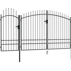Puutarhaportti teräs 2.45x4m musta