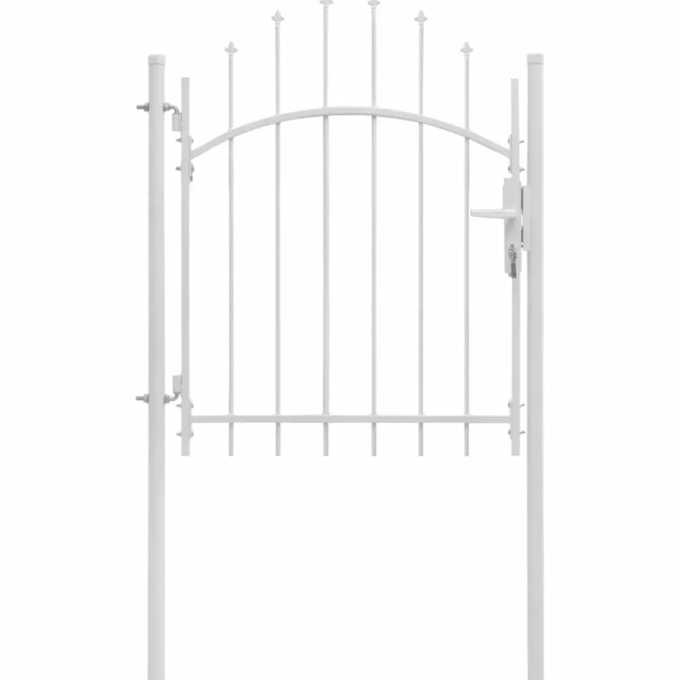Puutarhaportti teräs 1x1.75m valkoinen