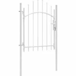 Puutarhaportti teräs 1x1.75m valkoinen