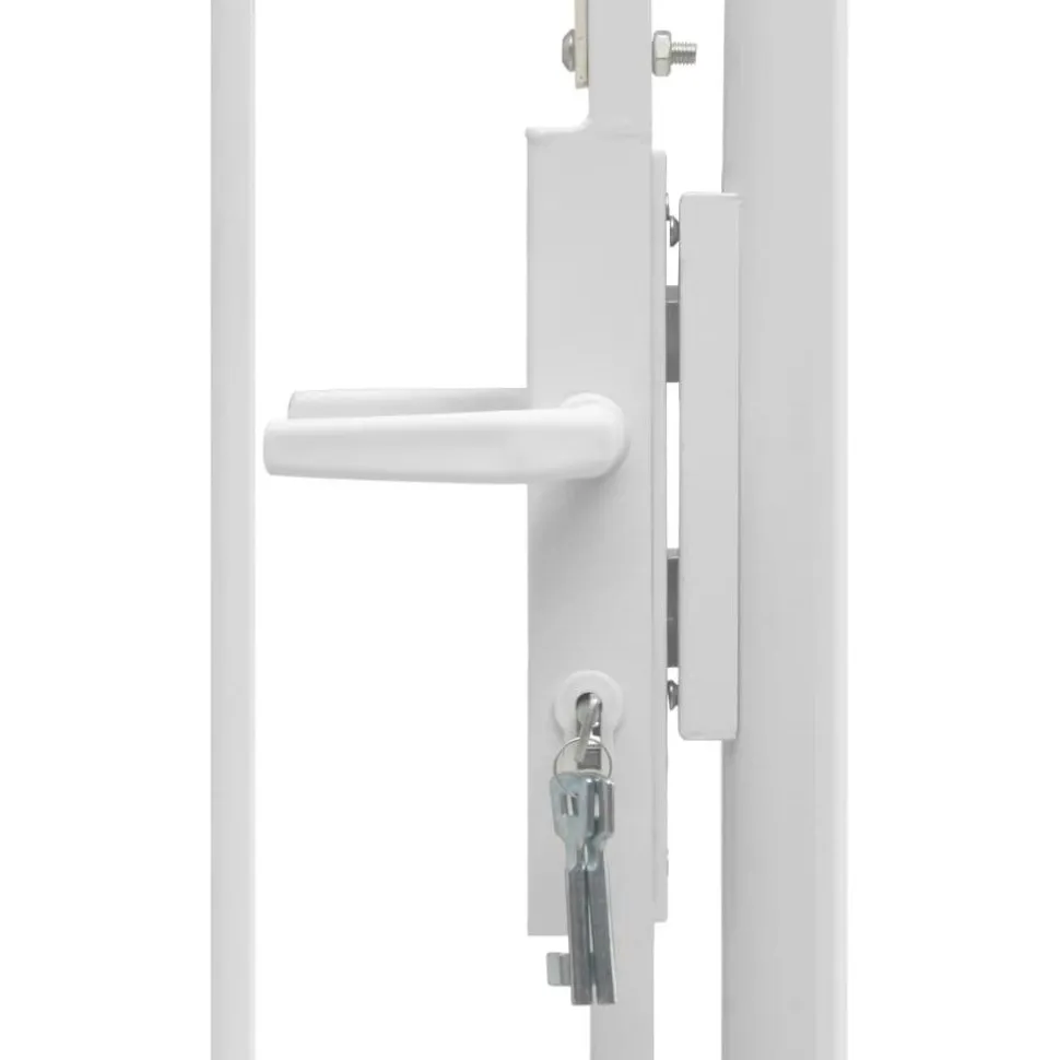 Puutarhaportti teräs 1x1.75m valkoinen