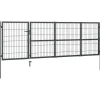 Puutarhaportti tolpilla teräs 350x100cm antrasiitti