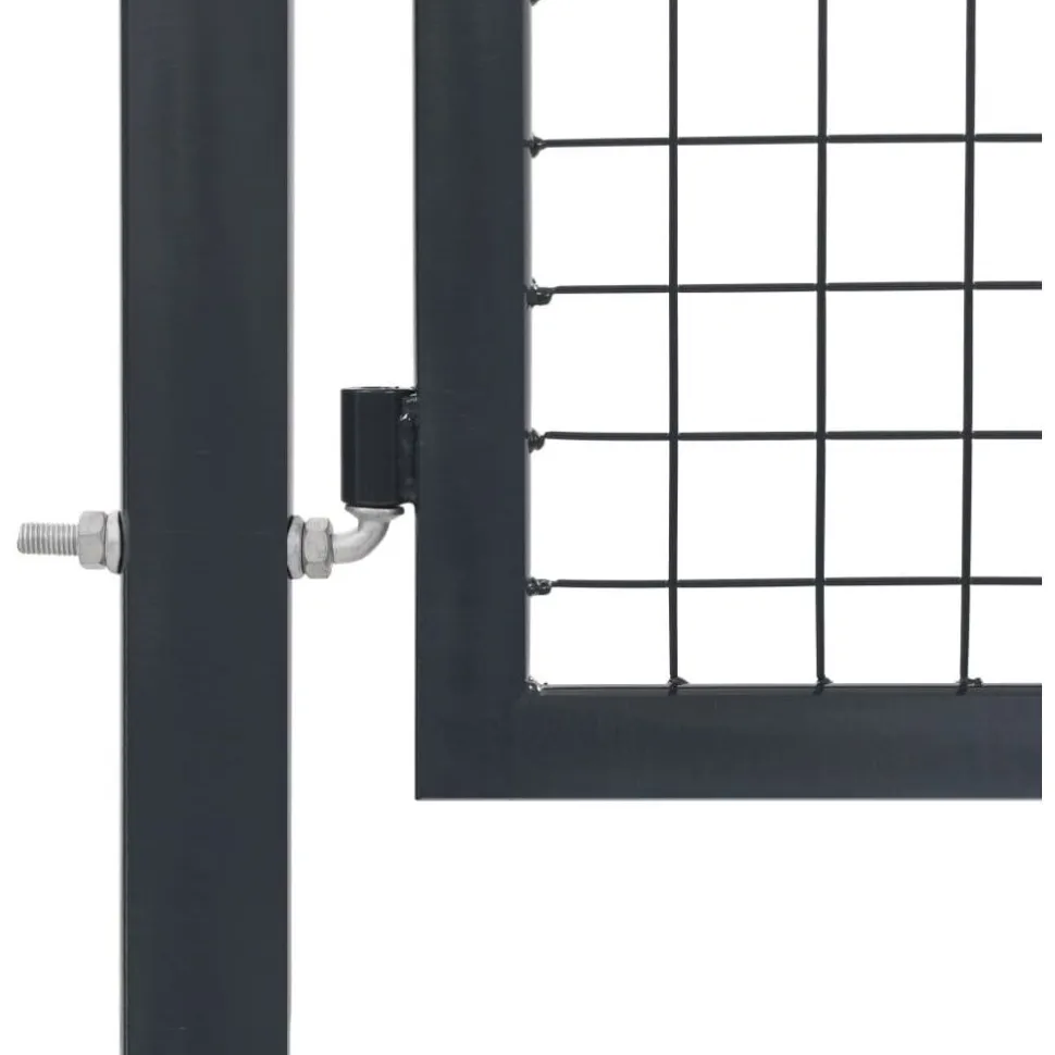 Puutarhaportti tolpilla teräs 350x120cm antrasiitti