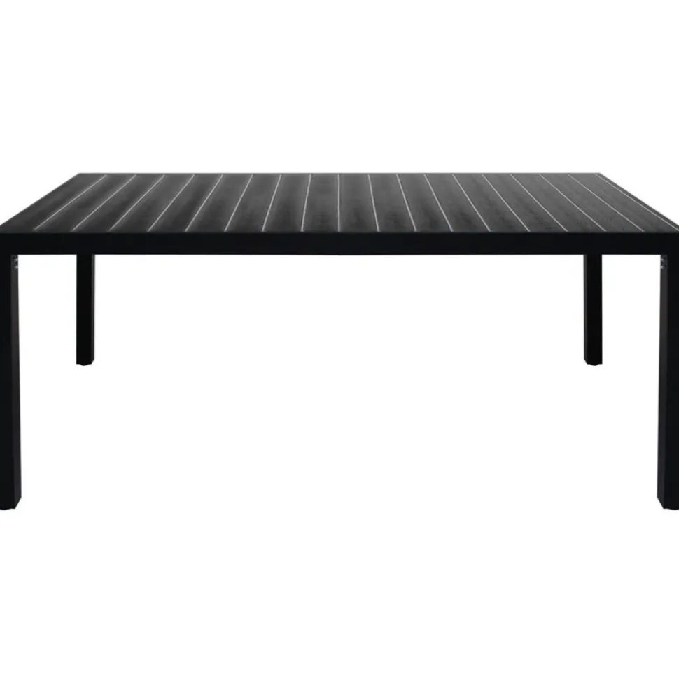 Puutarhapöytä musta 185x90x74 cm alumiini ja puukomposiitti