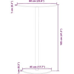 Puutarhapöytä pyöreä musta Ø60x105 cm teräs (09309)