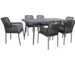 Puutarharyhmä Home4You HELA, 6 tuolia, harmaa