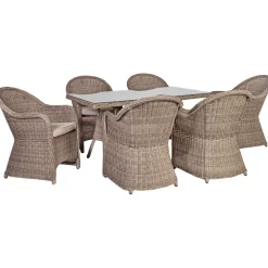 Puutarharyhmä Home4You TOSCANA, 6 tuolia, beige