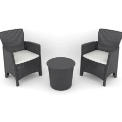 Puutarhasetti Linento Garden Troya Balcony 2, 2 tuolia + pöytä, antrasiitti