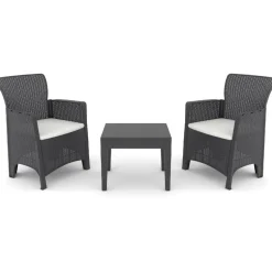 Puutarhasetti Linento Garden Troya Balcony 1, 2 tuolia + pöytä, antrasiitti