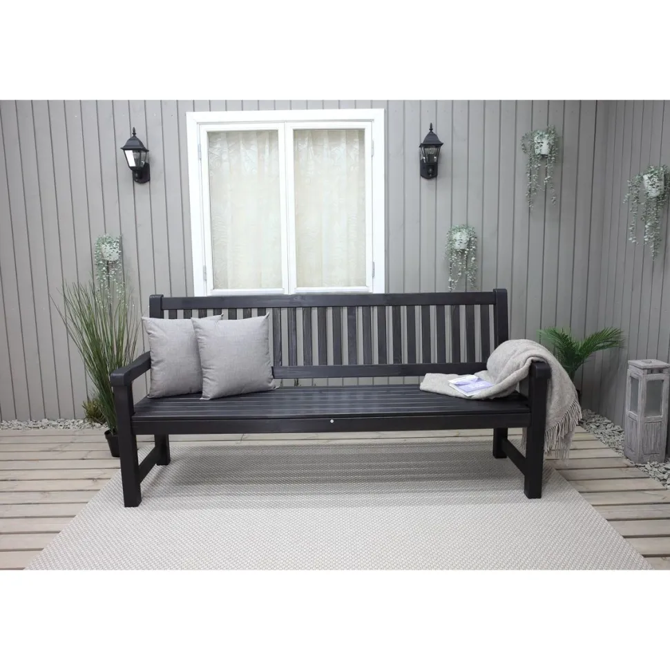 Puutarhasohva Baltic Garden Brooklyn 190cm mustaa