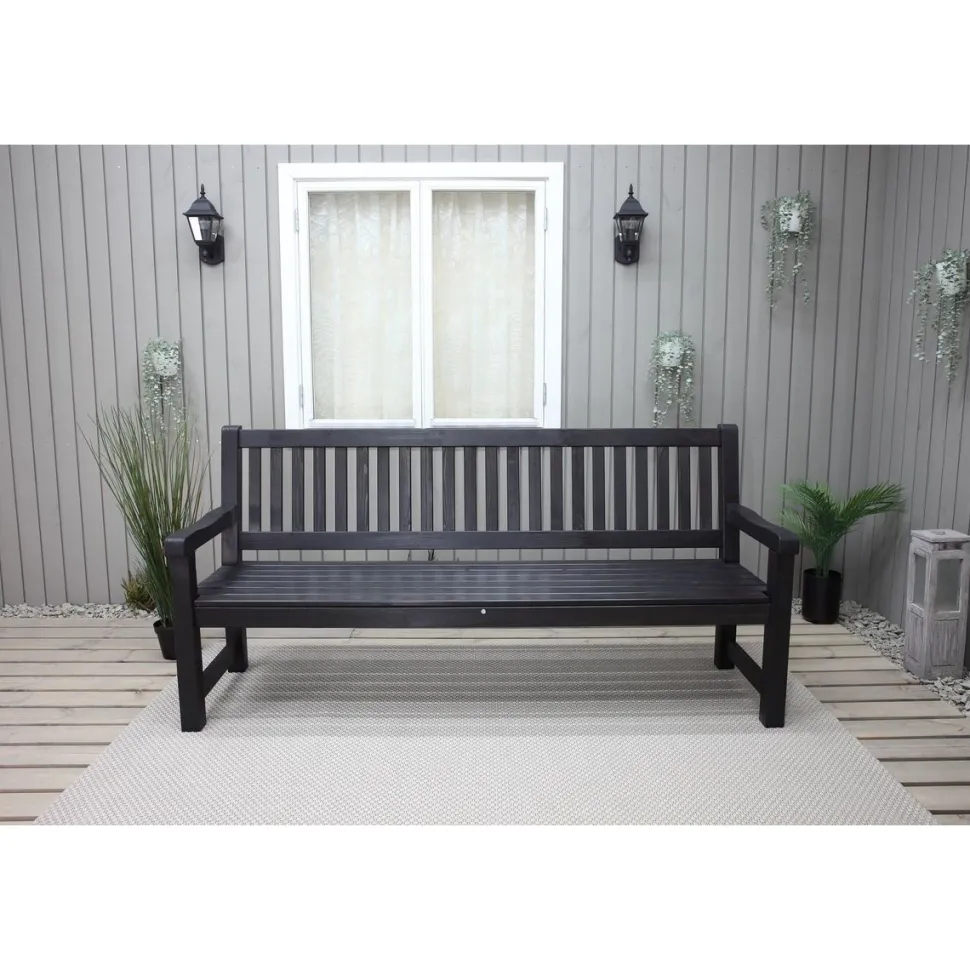 Puutarhasohva Baltic Garden Brooklyn 190cm mustaa