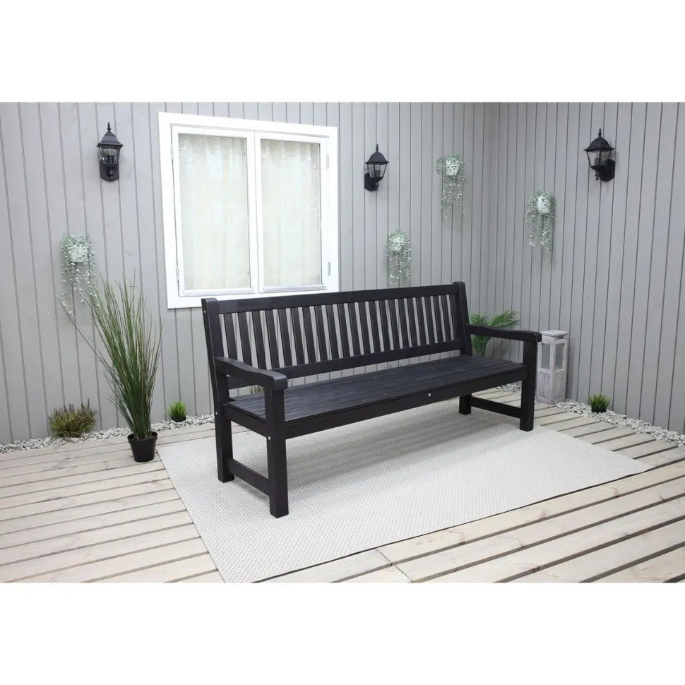 Puutarhasohva Baltic Garden Brooklyn 190cm mustaa