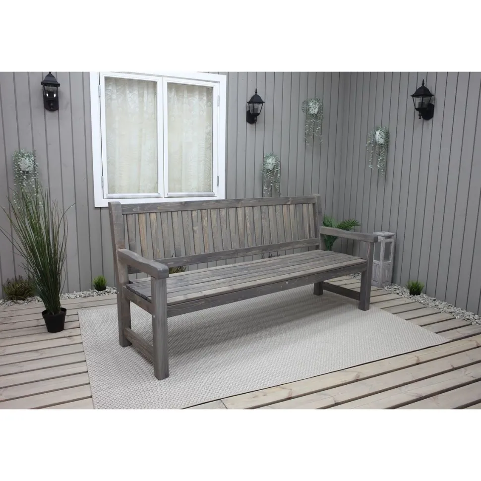Puutarhasohva Baltic Garden Brooklyn 190cm mustaa