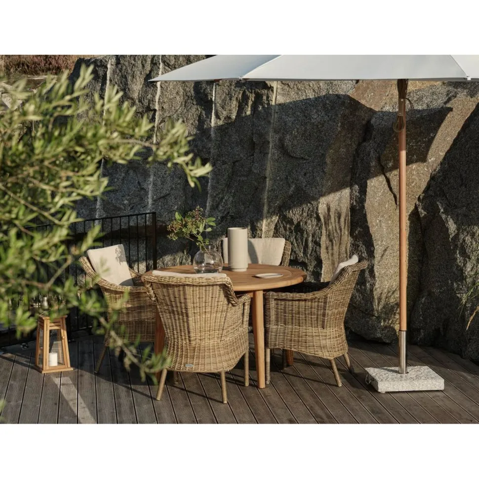 Pyöreä ruokapöytä ulos Brafab Lilja, Ø120cm, tiikki