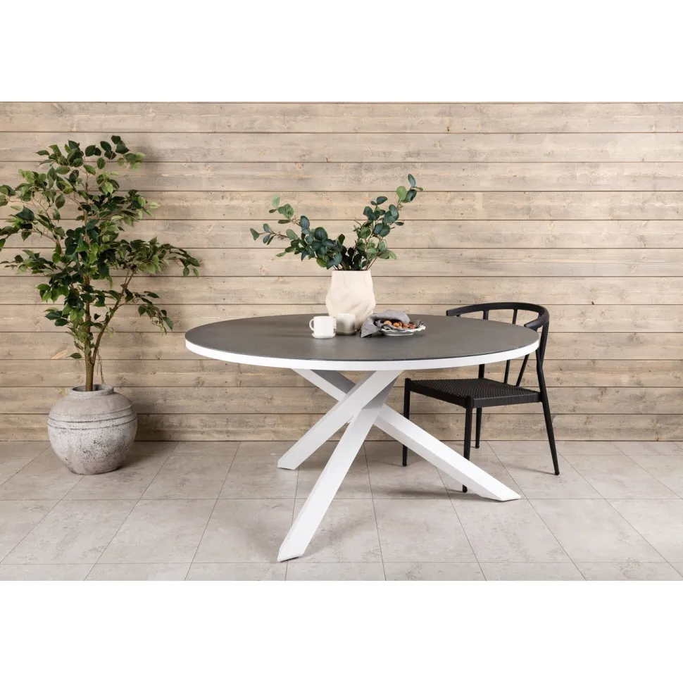 Pyöreä ruokapöytä Venture Home Copacabana 2, Ø140cm, harmaa/valkoinen