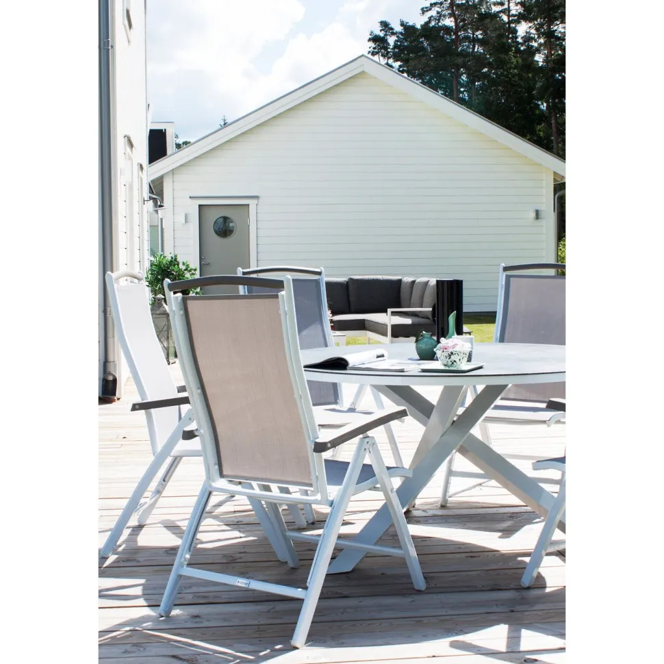 Pyöreä ruokapöytä Venture Home Copacabana 2, Ø140cm, harmaa/valkoinen